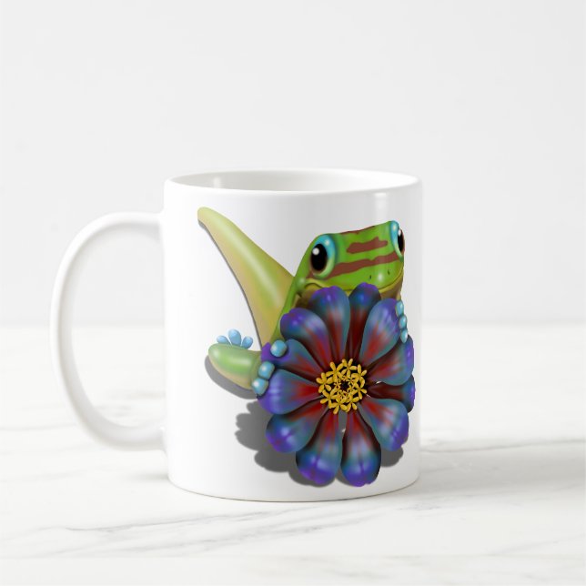 Gecko with Zinnia  Coffee Mug (Left)