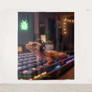 GeckoDev // Cyberpunk Programmer Immersive Wall Ta Tapestry