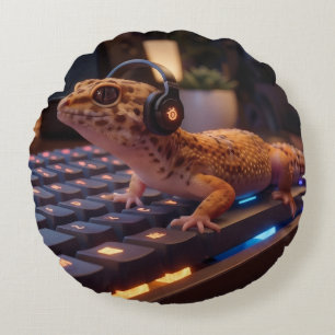 GeckoDev // Cyberpunk Programmer Lumbar Pillow 