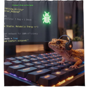 GeckoDev Personalised Cyberpunk Programmer Shower Curtain