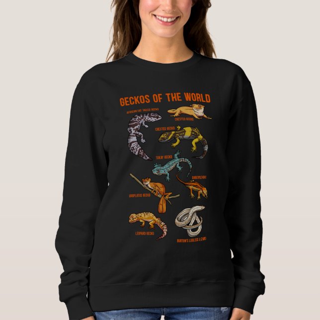 Geckos Animals of the World Crested Leopard Gecko  Sweatshirt (Front)