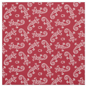 Geckos reptile patterned custom initial fabric