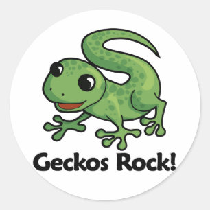 Geckos Rock! Classic Round Sticker