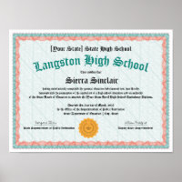 GED General High School Equivalency Diploma Copy