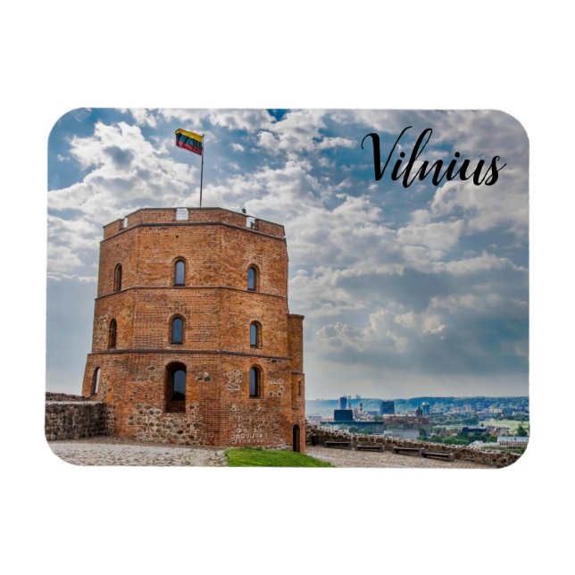 Gediminas tower in Vilnius, Lithuania Magnet (Horizontal)