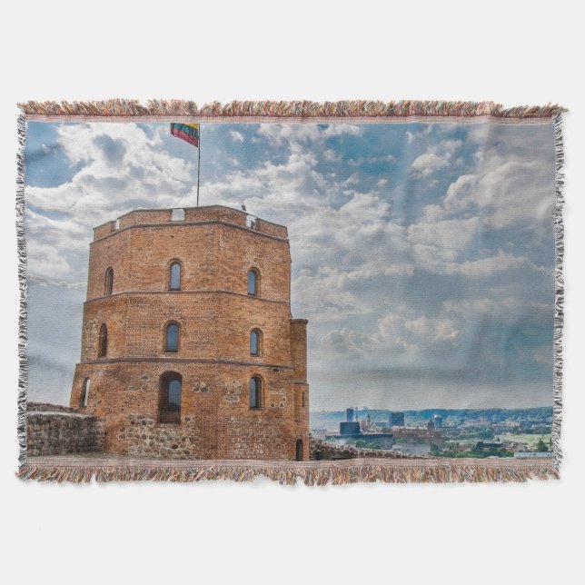 Gediminas tower in Vilnius, Lithuania Throw Blanket (Front)