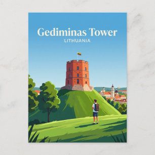Gediminas Tower Lithuania Postcard