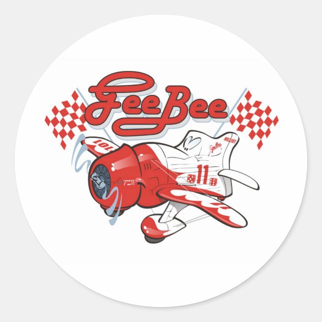 gee bee racer classic round sticker (Front)