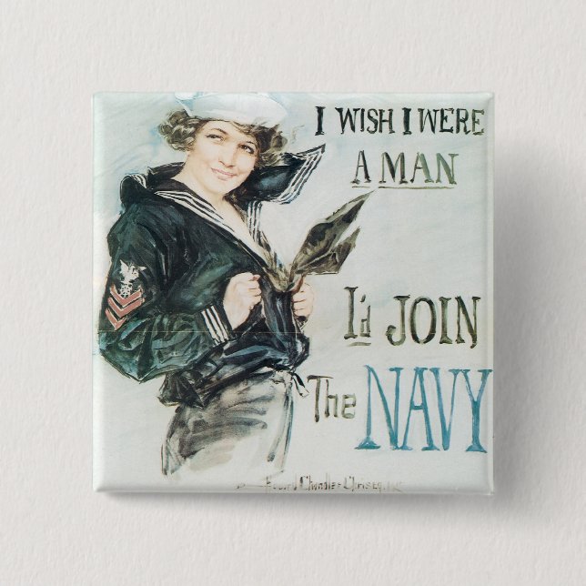Gee!! I Wish I were a Man 15 Cm Square Badge (Front)