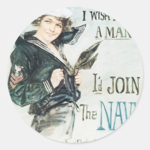 Gee!! I Wish I were a Man Classic Round Sticker