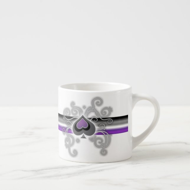 Geebot's ace pride spade logo white espresso cup (Right)
