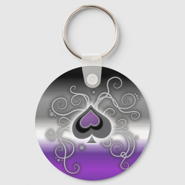 Geebot's aces colour ace spade logo pride flag key ring (Front)