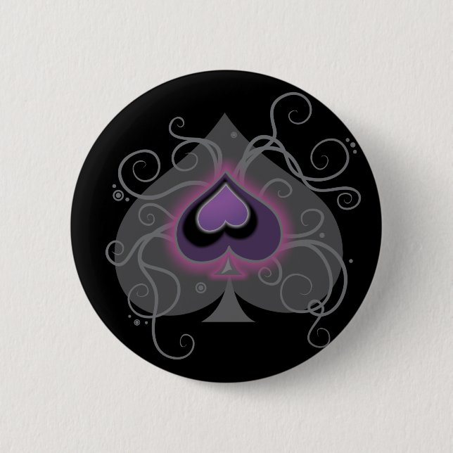 Geebot's aces colour spade logo pride button (Front)