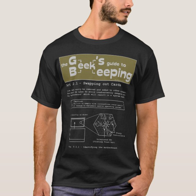 Geek Beekeeping (Swapping Cards) - Black T-shirt (Front)