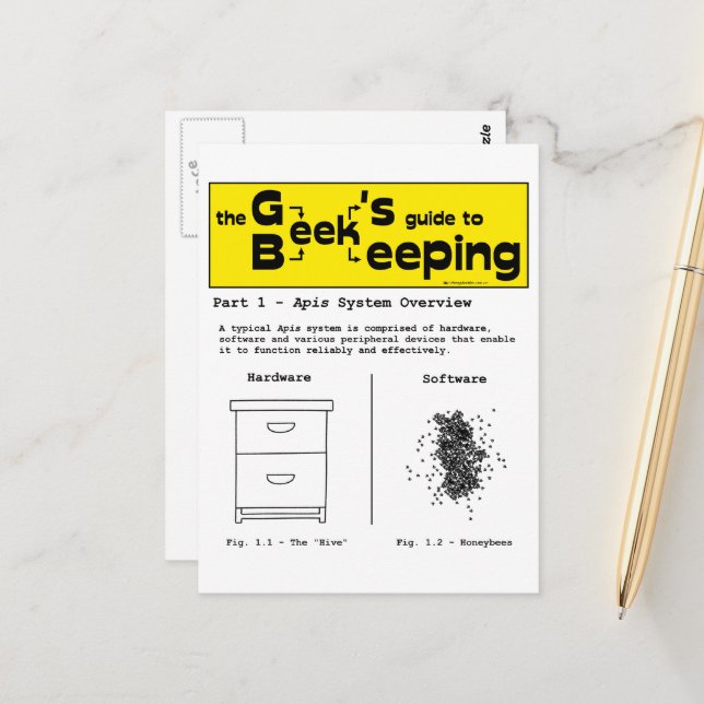Geek Beekeeping (System Overview) - Postcard (Front/Back In Situ)