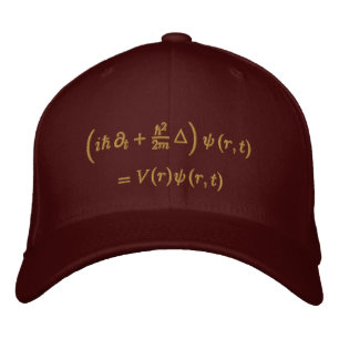 Geek: Cap, Schrodinger equation, Sisal Embroidered Hat