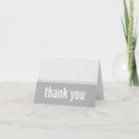 Geek Chic Binary Code Thank You Card, Grey