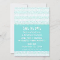 Geek Chic Binary Save the Date Invite, Aqua