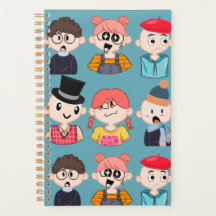Geek Chic Daily Planner, Cute Cartoon School