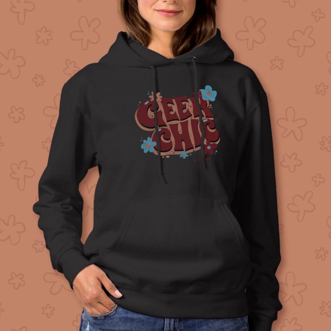 Geek Chic Hand-Lettered Floral Text Design Hoodie (Creator Uploaded)