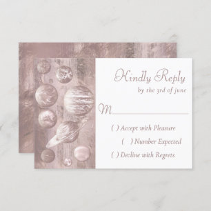 Geek Chic Wedding   Copper Rose Gold Shiny RSVP Card