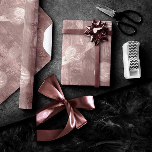 Geek Chic Wedding Copper Rose Gold Solar System Wrapping Paper
