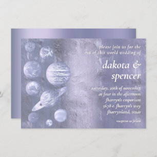 Geek Chic Wedding   Dusty Lavender Solar System Invitation