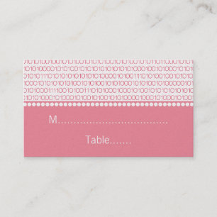 Geek Chic Wedding Place Cards, Pink Card