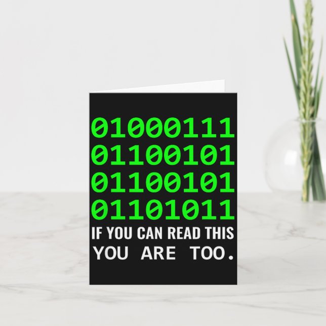 Geek Computer Binary Code Software Developer  Card (Front)