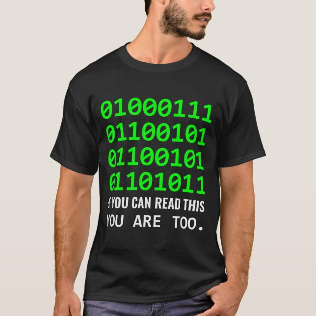 Geek Computer Binary Code Software Developer  T-Shirt (Front)