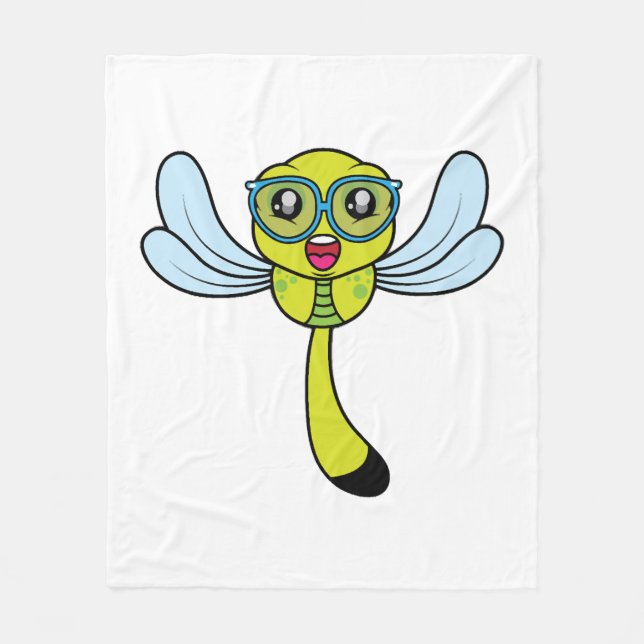 Geek Dragonfly Fleece Blanket (Front)