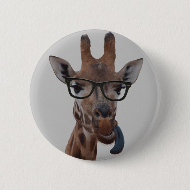 Geek Giraffe 6 Cm Round Badge (Front)