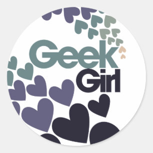 Geek Girl Classic Round Sticker