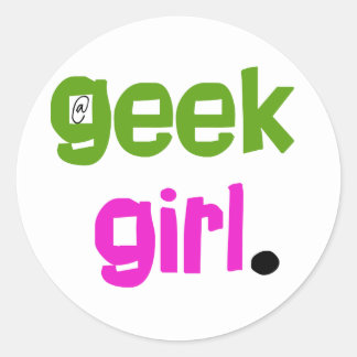 Geek Girl Classic Round Sticker