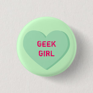 Geek Girl Heart 3 Cm Round Badge