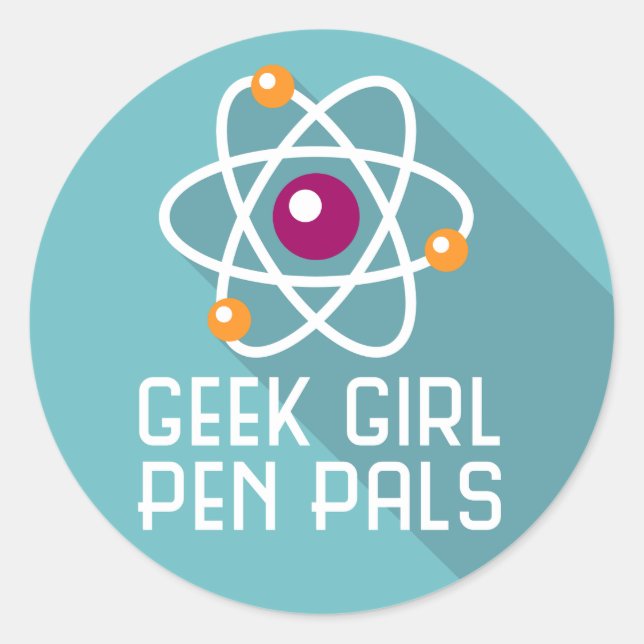 Geek Girl Pen Pals "Atom" Sticker (Front)