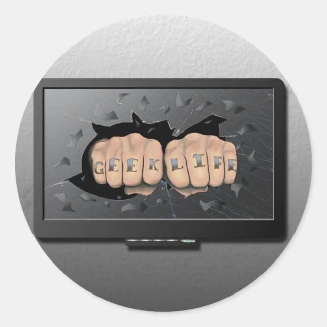Geek Life Classic Round Sticker (Front)