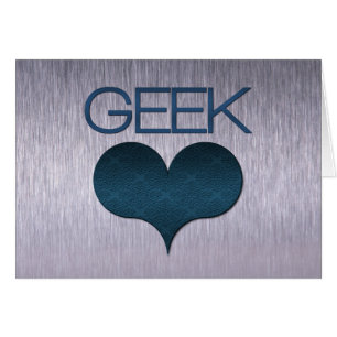 Geek Love (Heart) Card, Dark Blue