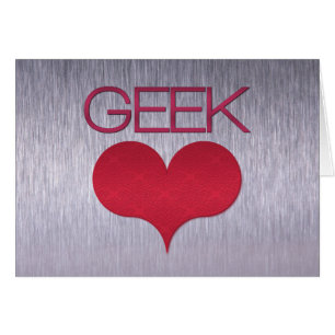 Geek Love (Heart) Card, Dark Pink