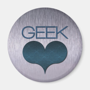 Geek Love (Heart) Magnet, Dark Blue Magnet