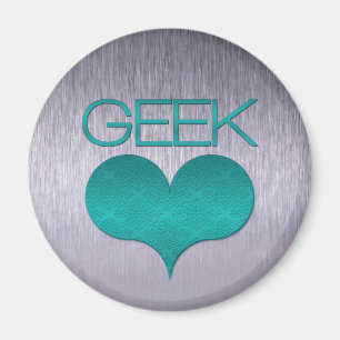 Geek Love (Heart) Magnet, Turquoise Magnet