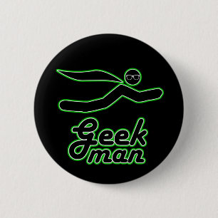 Geek Man 6 Cm Round Badge