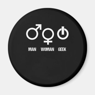 Geek Man Woman Nerd Computer Video Player Gift Magnet