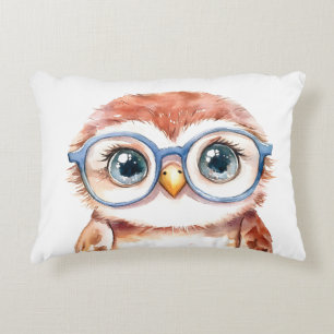 Geek Nerd Bird  Decorative Cushion