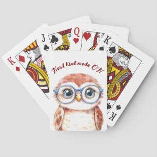 Geek Nerd Bird Playing Cards