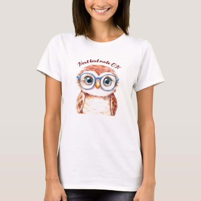Geek Nerd Bird  T-Shirt (Front)