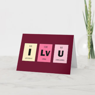 Geek Nerd Science I Love You Holiday Card