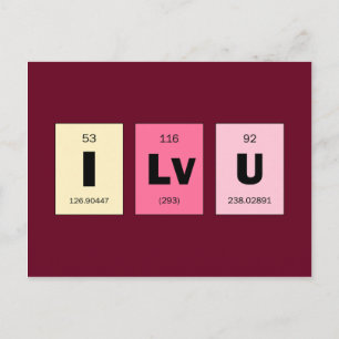 Geek Nerd Science I Love You Postcard