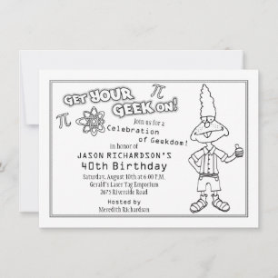 Geek Nerd Themed 40th Birthday Party Invitation