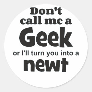 Geek newt bf classic round sticker